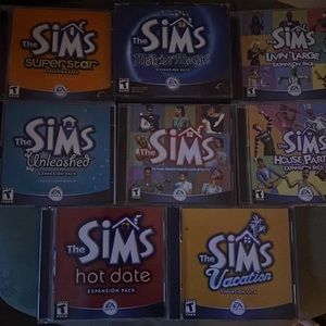 The sims original PC Cd-rom with 7 expansions packs Ea games vacation hot date